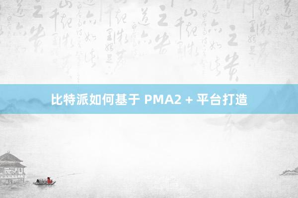 比特派如何基于 PMA2 + 平台打造