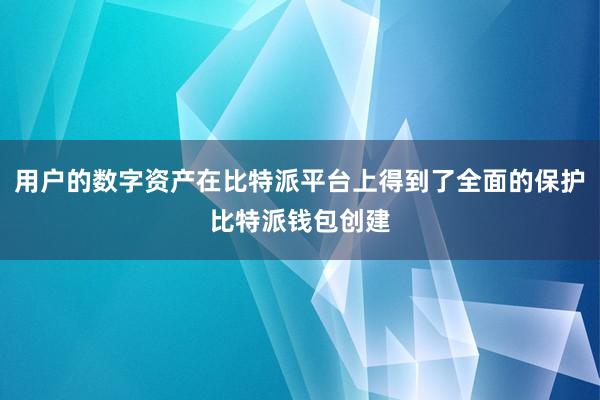 用户的数字资产在比特派平台上得到了全面的保护比特派钱包创建