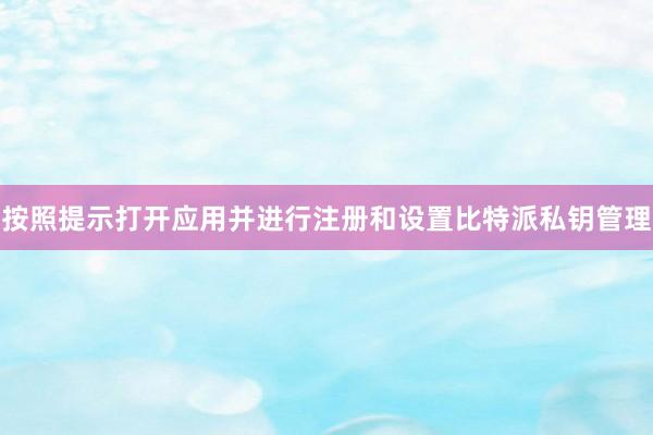 按照提示打开应用并进行注册和设置比特派私钥管理