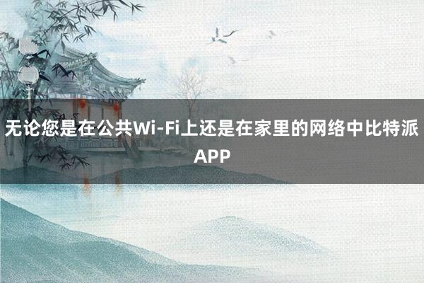 无论您是在公共Wi-Fi上还是在家里的网络中比特派APP