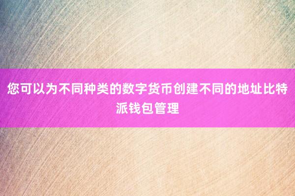 您可以为不同种类的数字货币创建不同的地址比特派钱包管理