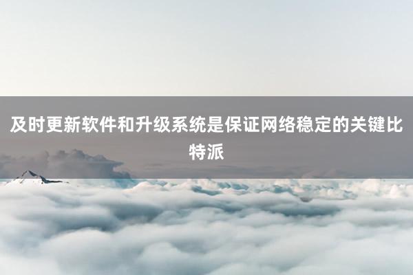 及时更新软件和升级系统是保证网络稳定的关键比特派