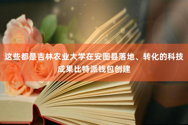 这些都是吉林农业大学在安图县落地、转化的科技成果比特派钱包创建