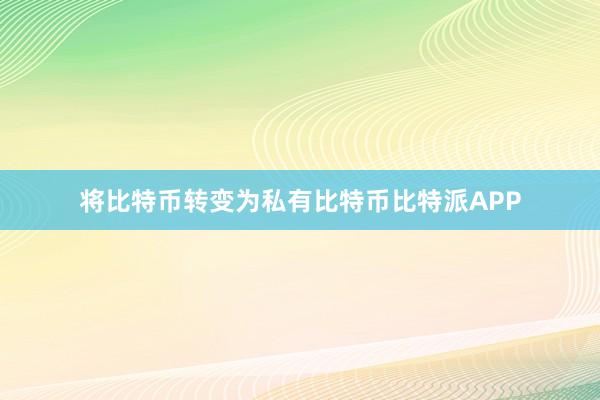 将比特币转变为私有比特币比特派APP