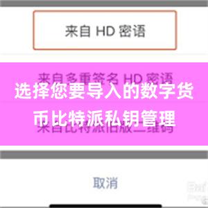 选择您要导入的数字货币比特派私钥管理