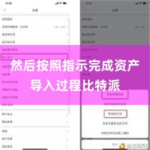 然后按照指示完成资产导入过程比特派