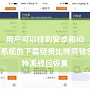 用户可以找到安卓和iOS手机系统的下载链接比特派钱包恢复